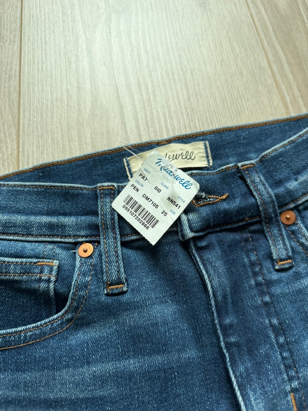 Madewell Stovepipe Jeans in Pendleton Wash Super Stretch High Rise Denim Slim - Picture 5 of 6